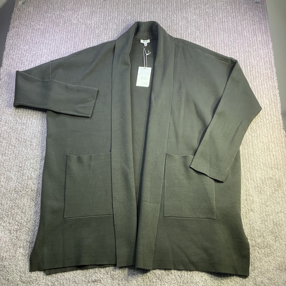 Splendid x Cellajaneblog Womens Size XL Cardigan Duster Green Sweater NWT